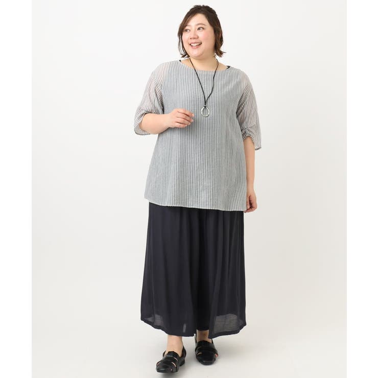 【大きいサイズ】シアーストライプタンクトップセット | eur3 | 詳細画像24 