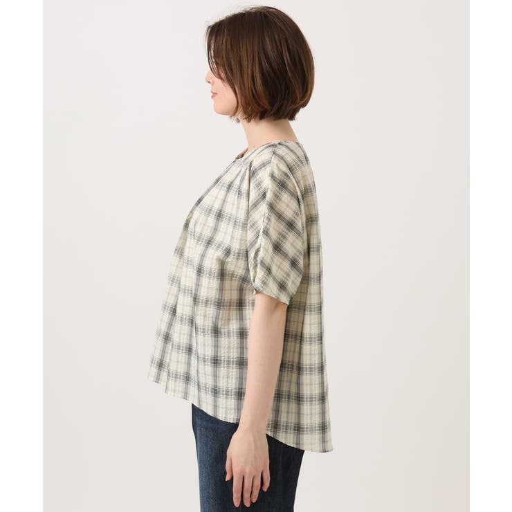 【大きいサイズ】コットンチェックブラウス | eur3 | 詳細画像10 