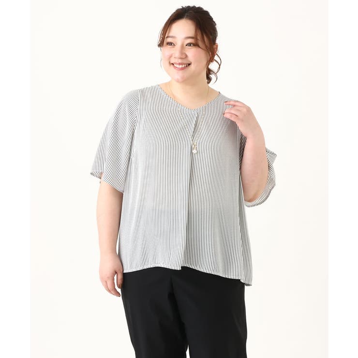 【大きいサイズ/11号サイズあり】Vネックフレアスリーブブラウス | eur3 | 詳細画像5 