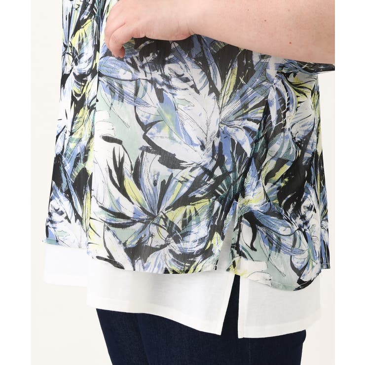 【大きいサイズ】リゾートプリントブラウス＋タンクトップセット | eur3 | 詳細画像14 