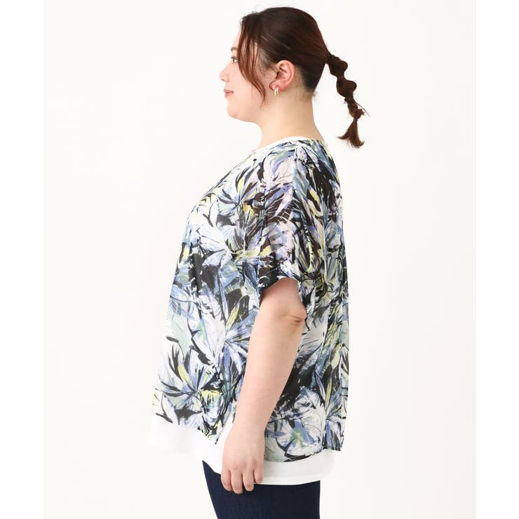 【大きいサイズ】リゾートプリントブラウス＋タンクトップセット | eur3 | 詳細画像9 