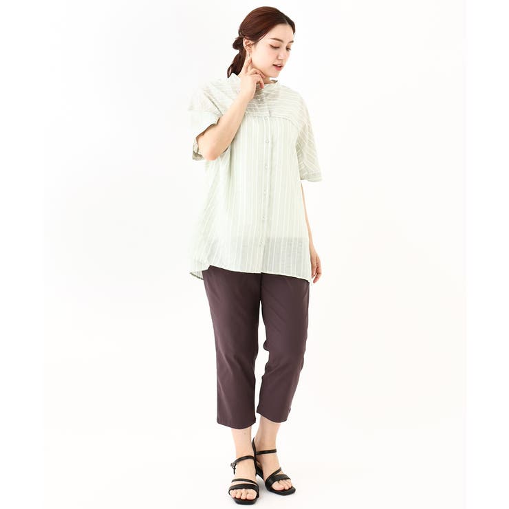 【大きいサイズ】ドビーストライプチュニックブラウス | eur3 | 詳細画像3 