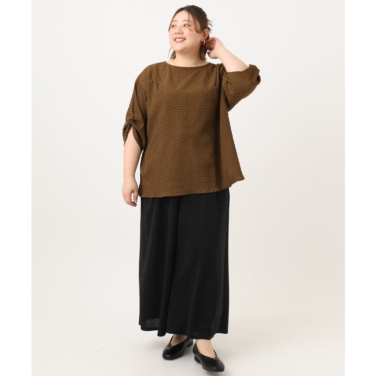 【大きいサイズ】エンボスドットブラウス | eur3 | 詳細画像18 