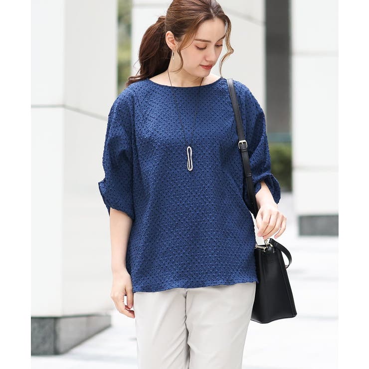 【大きいサイズ】エンボスドットブラウス | eur3 | 詳細画像2 