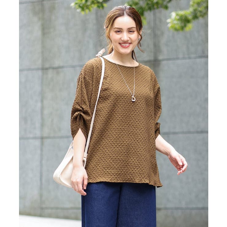 【大きいサイズ】エンボスドットブラウス | eur3 | 詳細画像7 