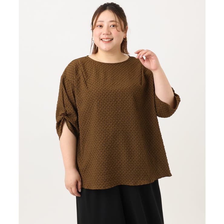 【大きいサイズ】エンボスドットブラウス | eur3 | 詳細画像9 