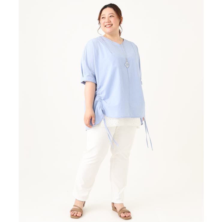 【大きいサイズ】Vネックポコポコプルオーバー | eur3 | 詳細画像14 