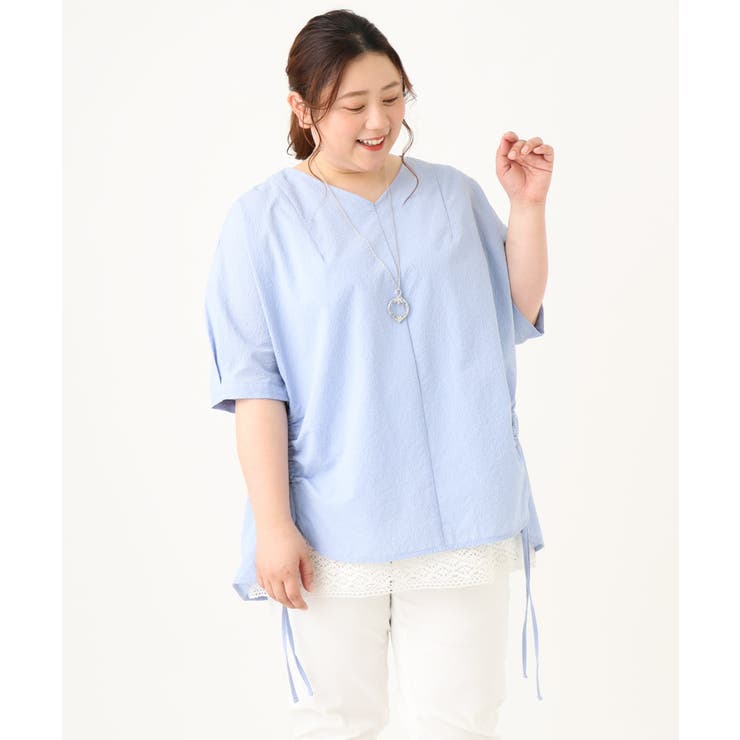 【大きいサイズ】Vネックポコポコプルオーバー | eur3 | 詳細画像5 