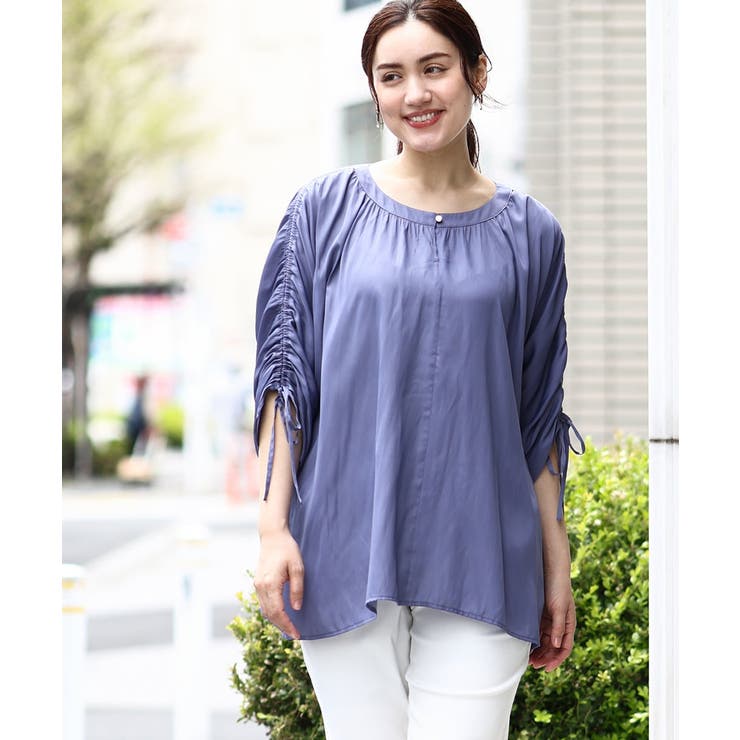 【大きいサイズ】ギャザーブラウス | eur3 | 詳細画像1 
