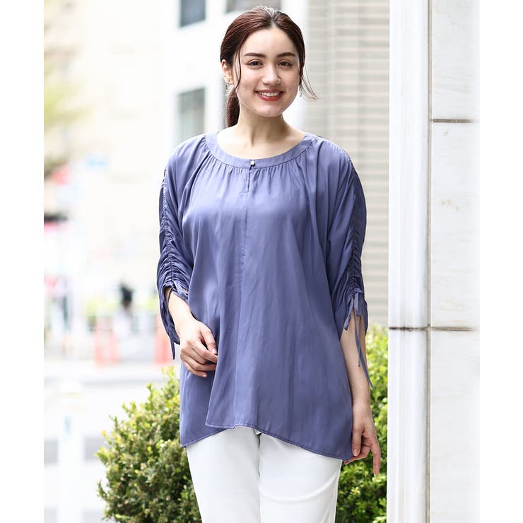 【大きいサイズ】ギャザーブラウス | eur3 | 詳細画像2 
