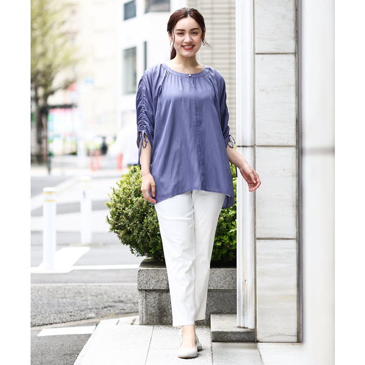 【大きいサイズ】ギャザーブラウス | eur3 | 詳細画像3 