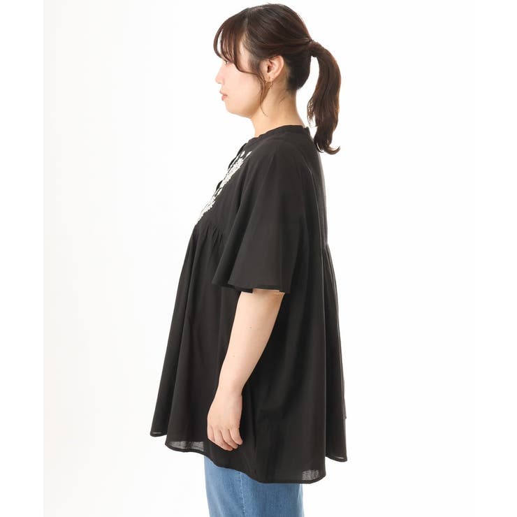 【大きいサイズ】インド綿刺繍ギャザーブラウス | eur3 | 詳細画像18 