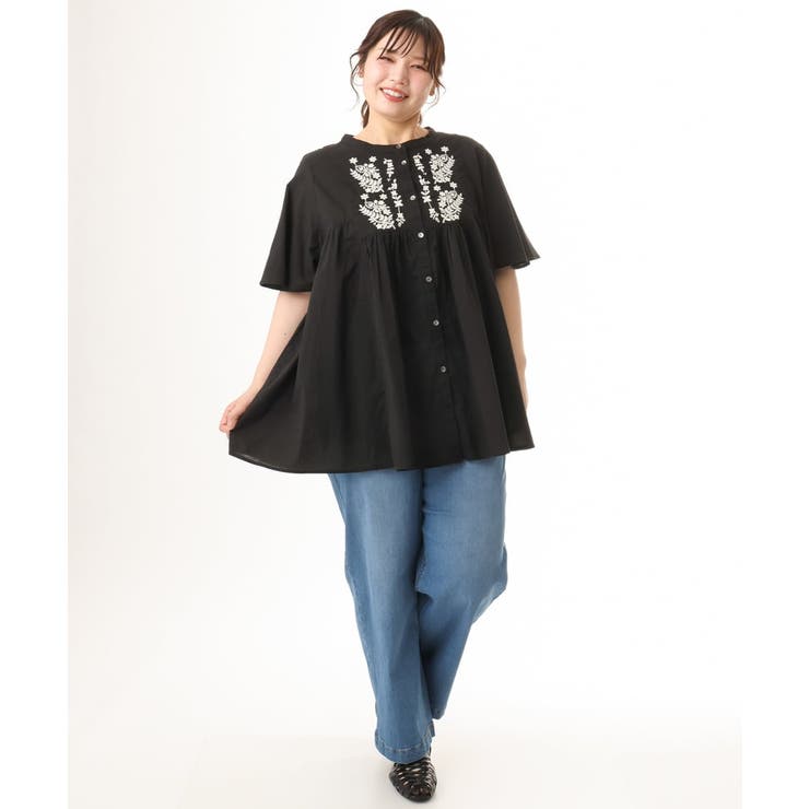 【大きいサイズ】インド綿刺繍ギャザーブラウス | eur3 | 詳細画像27 