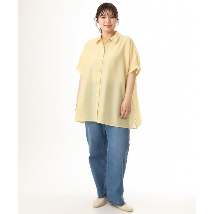 【大きいサイズ/接触冷感】シア―ボクシーシルエットブラウス | eur3 | 詳細画像10 