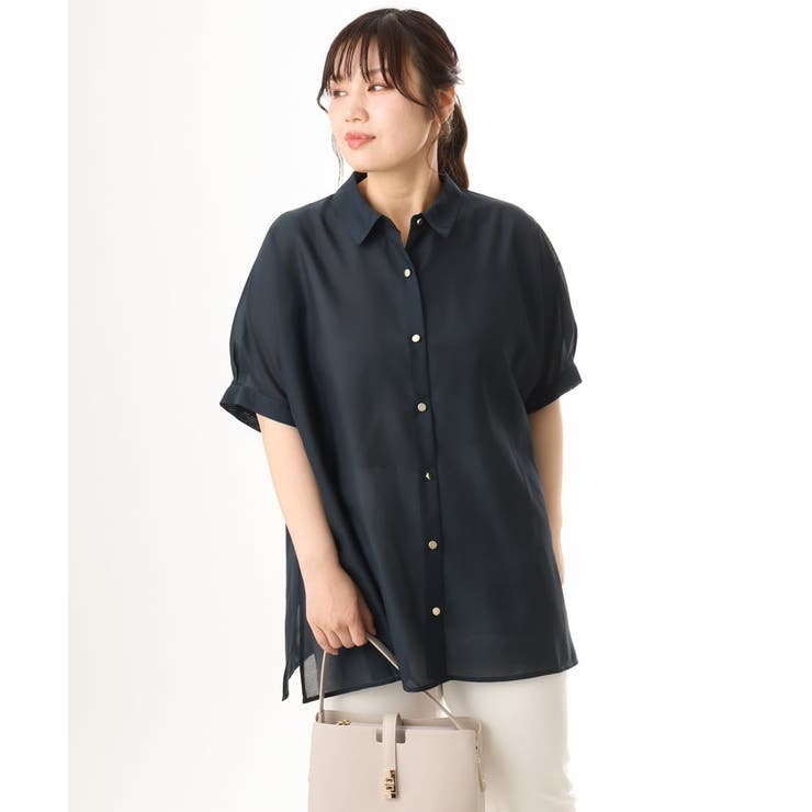 【大きいサイズ/接触冷感】シア―ボクシーシルエットブラウス | eur3 | 詳細画像11 
