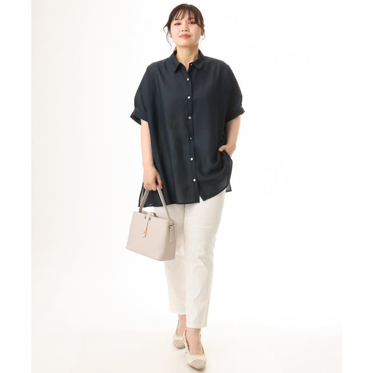 【大きいサイズ/接触冷感】シア―ボクシーシルエットブラウス | eur3 | 詳細画像13 