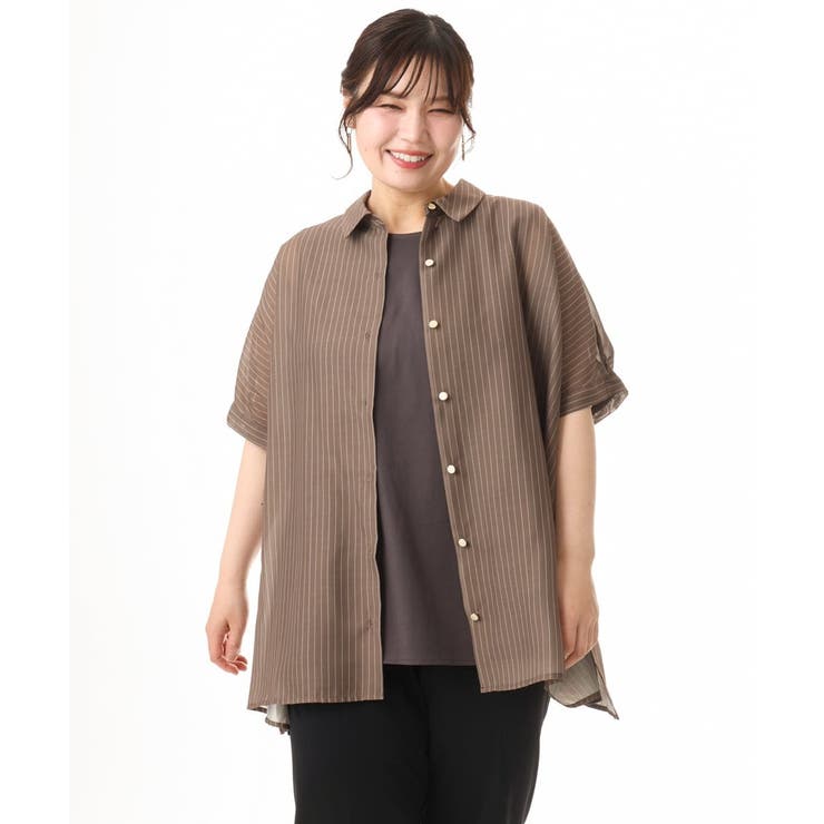 【大きいサイズ/接触冷感】シア―ボクシーシルエットブラウス | eur3 | 詳細画像16 