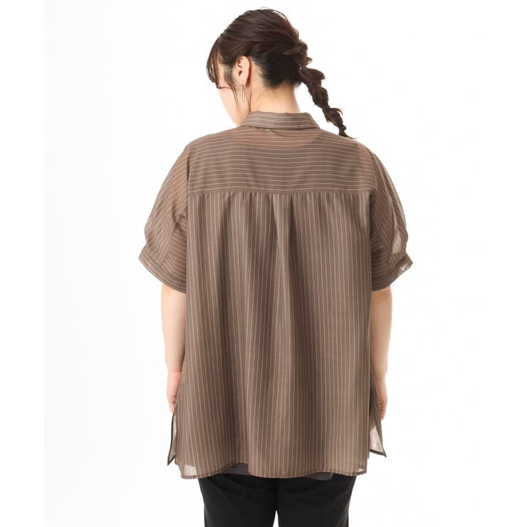 【大きいサイズ/接触冷感】シア―ボクシーシルエットブラウス | eur3 | 詳細画像18 