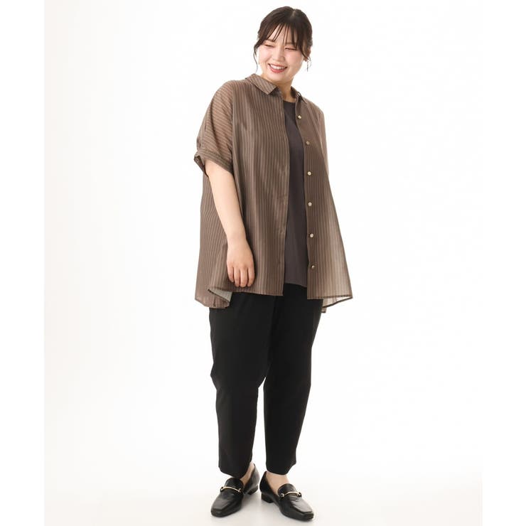 【大きいサイズ/接触冷感】シア―ボクシーシルエットブラウス | eur3 | 詳細画像26 