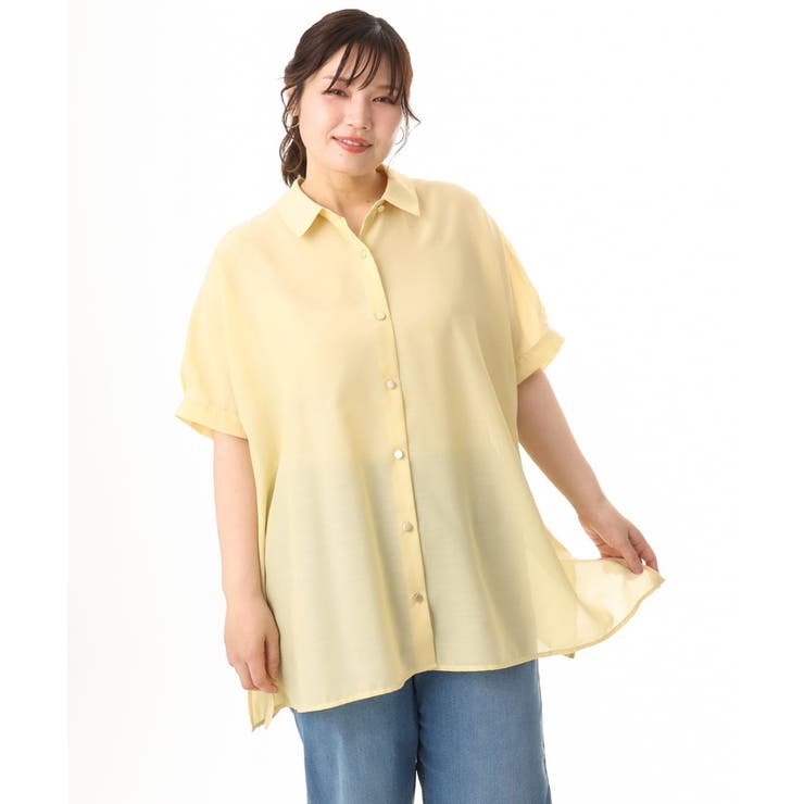 【大きいサイズ/接触冷感】シア―ボクシーシルエットブラウス | eur3 | 詳細画像6 
