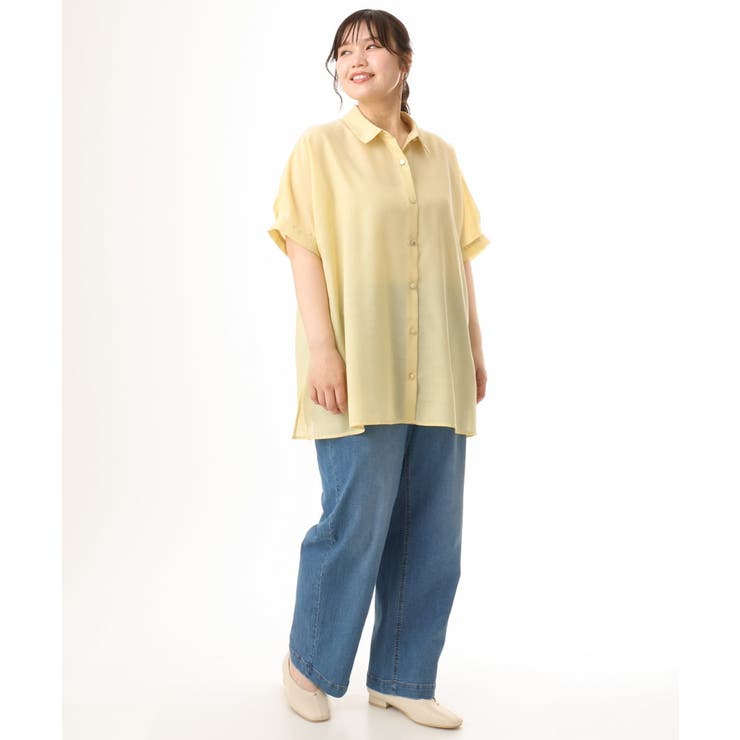 【大きいサイズ/接触冷感】シア―ボクシーシルエットブラウス | eur3 | 詳細画像9 