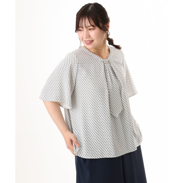 【大きいサイズ/11号サイズあり】ボウタイ風ジョーゼットブラウス | eur3 | 詳細画像9 