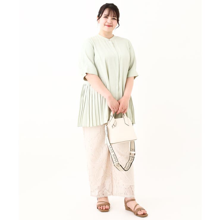 大きいサイズ/a.v.v×eur3】バックプリーツブラウスチュニック