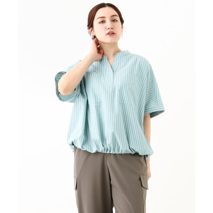 【大きいサイズ】裾ドロストショート丈シャツ | eur3 | 詳細画像2 