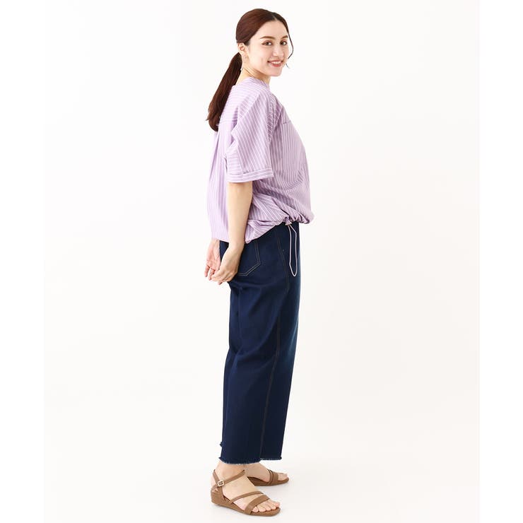 【大きいサイズ】裾ドロストショート丈シャツ | eur3 | 詳細画像20 