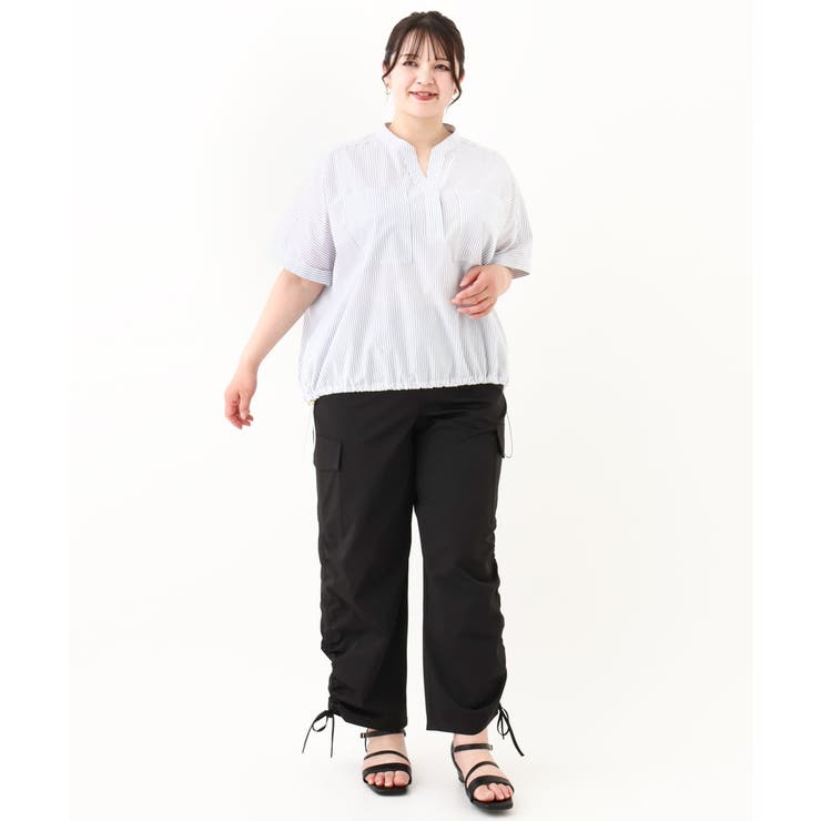 【大きいサイズ】裾ドロストショート丈シャツ | eur3 | 詳細画像30 