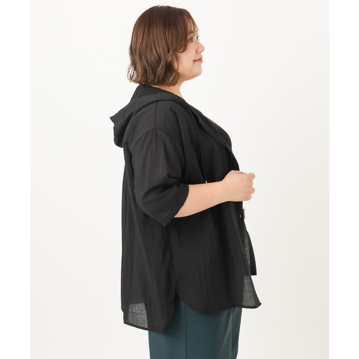 【大きいサイズ】シアーフーディー半袖ブラウス | eur3 | 詳細画像28 