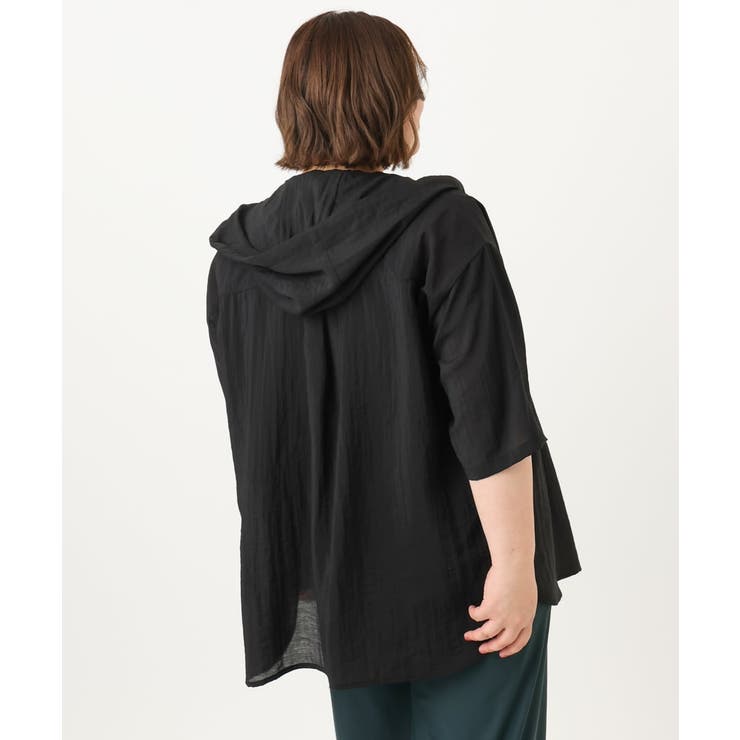 【大きいサイズ】シアーフーディー半袖ブラウス | eur3 | 詳細画像29 