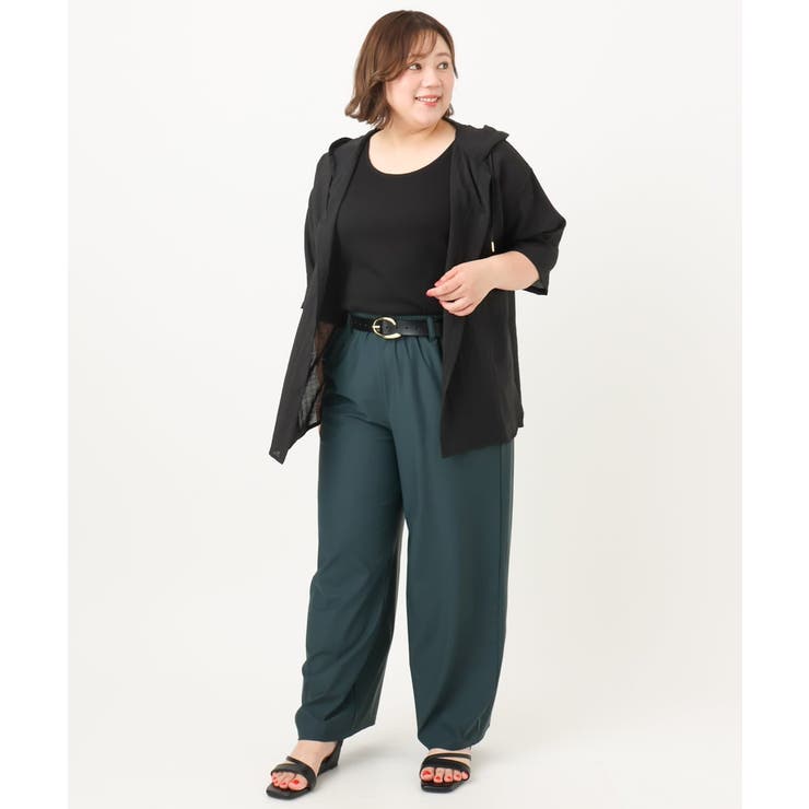 【大きいサイズ】シアーフーディー半袖ブラウス | eur3 | 詳細画像30 