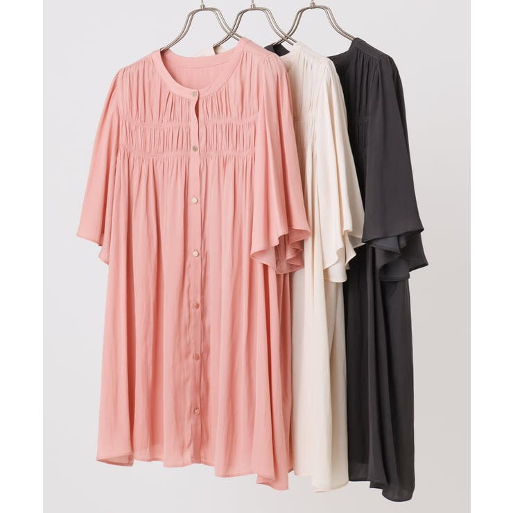 【大きいサイズ/a.v.v×eur3】サテンシャーリングブラウス | eur3 | 詳細画像13 