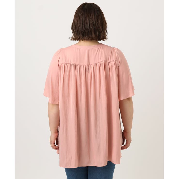 【大きいサイズ/a.v.v×eur3】サテンシャーリングブラウス | eur3 | 詳細画像5 