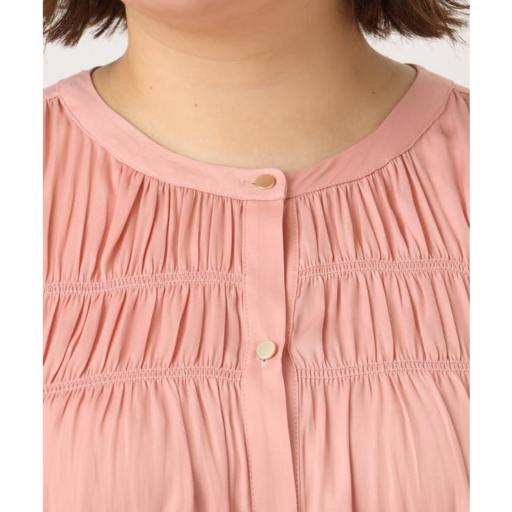 【大きいサイズ/a.v.v×eur3】サテンシャーリングブラウス | eur3 | 詳細画像7 