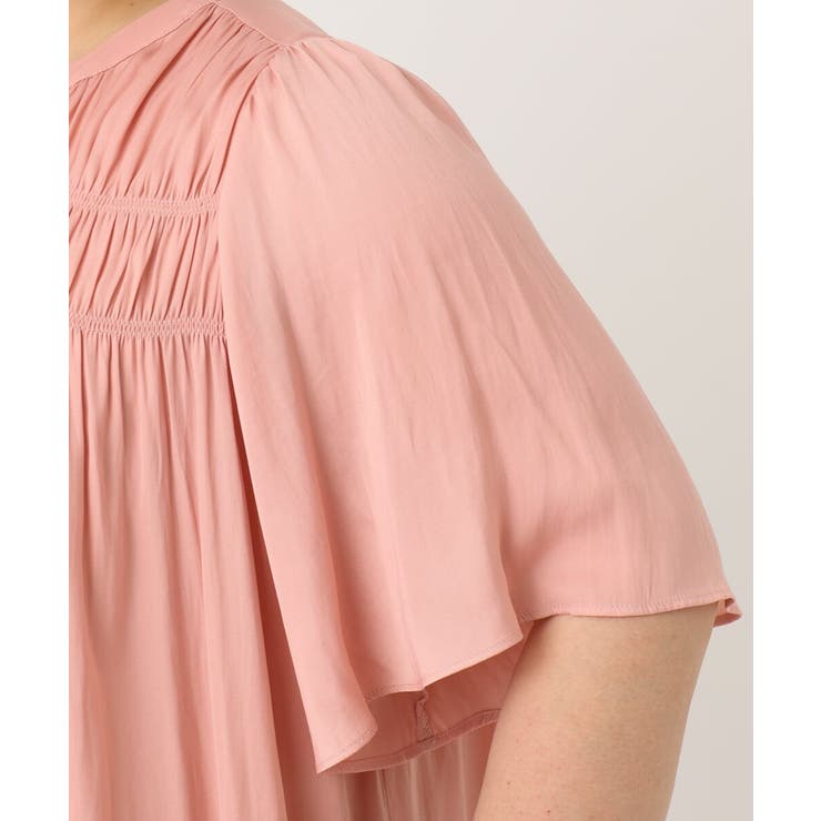 【大きいサイズ/a.v.v×eur3】サテンシャーリングブラウス | eur3 | 詳細画像8 