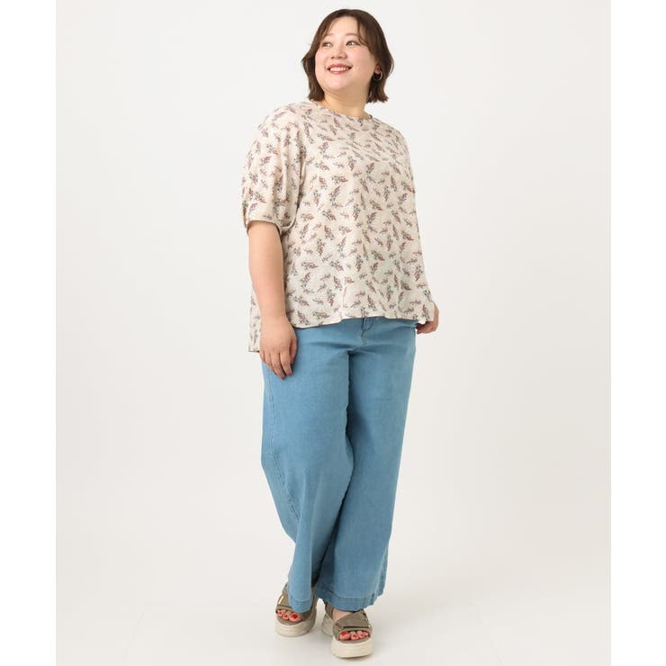 【大きいサイズ】フラワープリントブラウス | eur3 | 詳細画像13 