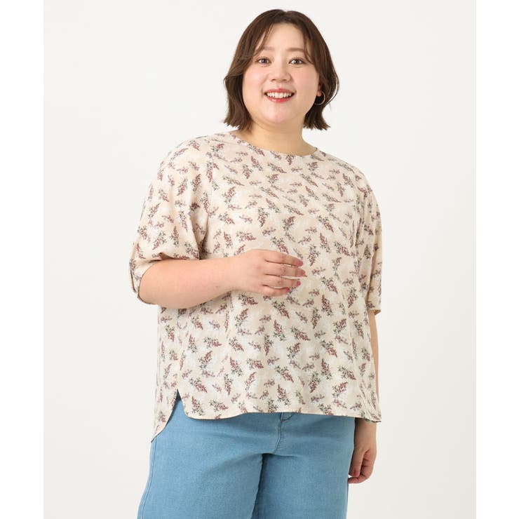 【大きいサイズ】フラワープリントブラウス | eur3 | 詳細画像2 