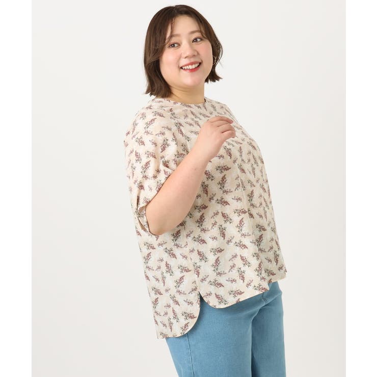 【大きいサイズ】フラワープリントブラウス | eur3 | 詳細画像3 