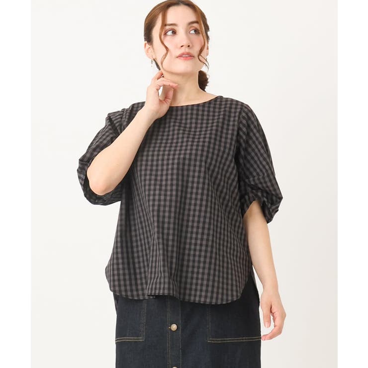 ダークグレー(93) | 【大きいサイズ】ブロードタックブラウス | eur3