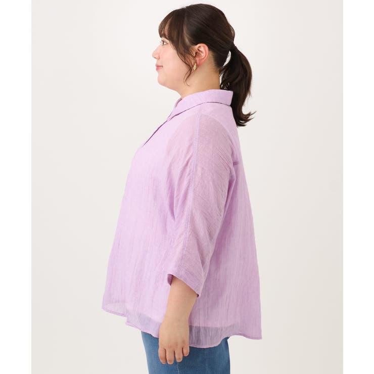 【大きいサイズ】バックギャザーシャツ | eur3 | 詳細画像19 