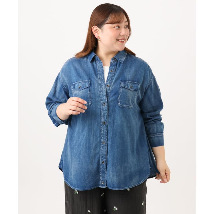 【大きいサイズ】シア―デニムシャツ | eur3 | 詳細画像16 
