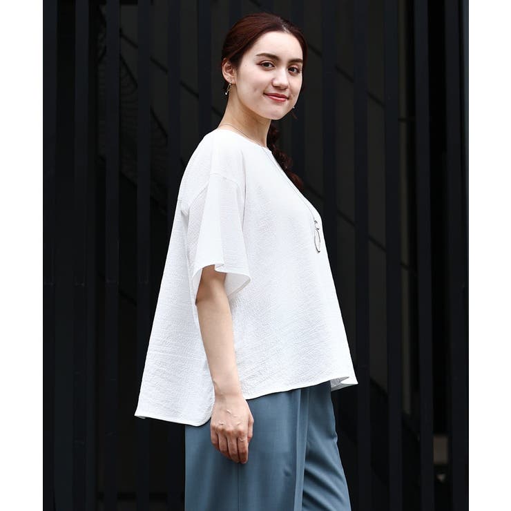 【大きいサイズ】ポコポコフレアスリーブブラウス | eur3 | 詳細画像2 