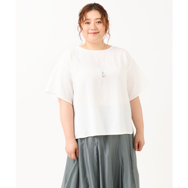 【大きいサイズ】ポコポコフレアスリーブブラウス | eur3 | 詳細画像6 