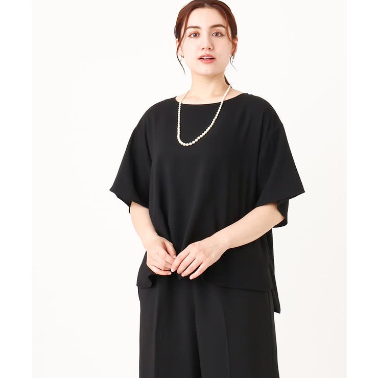 ブラック(94) | 【大きいサイズ】ポコポコフレアスリーブブラウス | eur3