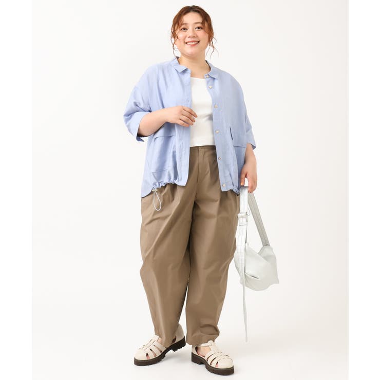 【大きいサイズ】シアーハーフスリーブシャツ | eur3 | 詳細画像16 