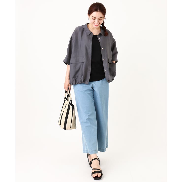 【大きいサイズ】シアーハーフスリーブシャツ | eur3 | 詳細画像19 