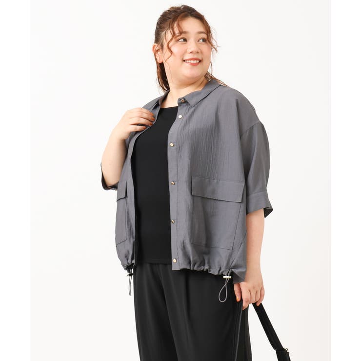 【大きいサイズ】シアーハーフスリーブシャツ | eur3 | 詳細画像22 