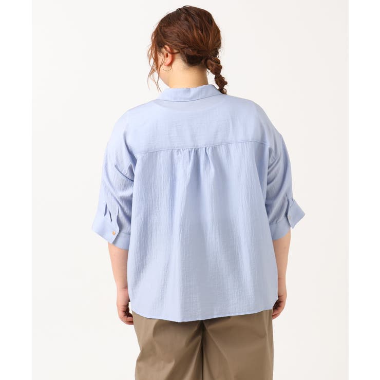 【大きいサイズ】シアーハーフスリーブシャツ | eur3 | 詳細画像6 